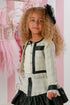 Coco Tweed Jacket – Elegant Girls’ Bouclé Blazer with Satin Trim 12M-14